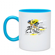Чашка с едущим велосипедистом