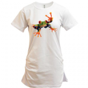 Подовжена футболка з яскравою жабою