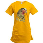 Подовжена футболка з дизайнерським папугою