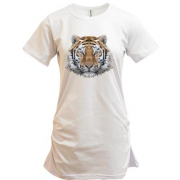 Подовжена футболка з дизайнерським тигром