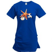 Подовжена футболка c морською зіркою і коралом