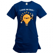 Подовжена футболка з лампочкою "i have an idea!"
