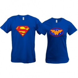 Парные футболки Супермен и Чудо-Женщина