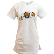 Подовжена футболка з тигром який розриває футболку
