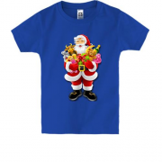 Детская футболка с изображением Санты с подарками