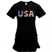 Подовжена футболка з написом "USA"