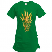 Подовжена футболка з колосками пшениці