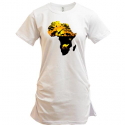 Подовжена футболка з африканським континентом