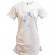 Подовжена футболка з фіолетовими метеликами
