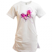 Подовжена футболка з рожевим метеликом