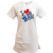 Подовжена футболка з написом "i love dad"