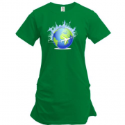 Подовжена футболка з літаком "навколо світу"
