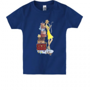 Детская футболка c девушкой и чемоданами "чемоданное настроение"