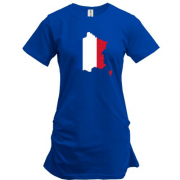 Подовжена футболка з мапою-прапором Франції