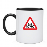 Чашка Обережно, велосипедист!