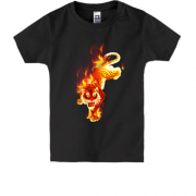 Детская футболка с огненным тигром