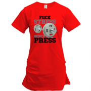Подовжена футболка для качалки "F#ck stress - bench press"