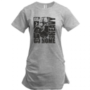 Подовжена футболка з написом "Go heavy or go home"