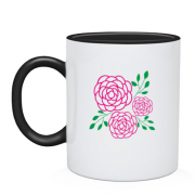 Чашка с розами (контур)