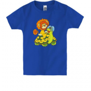 Дитяча футболка з левеням і черепахою