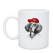 Чашка с собакой в бейсболке