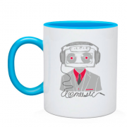 Чашка с надписью I love musik