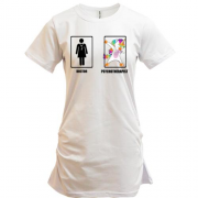 Подовжена футболка з іконками "Доктор і психотерапевт"