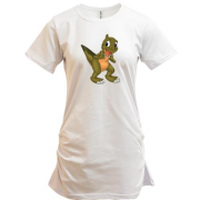 Подовжена футболка з маленьким динозавриком