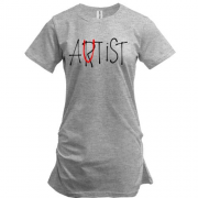 Подовжена футболка з написом Artist / autist