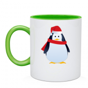 Чашка c пингвином в шапке Санты