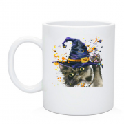 Чашка с котом в шапке волшебника