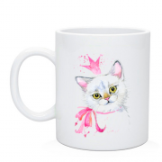 Чашка з кішкою в рожевої короні