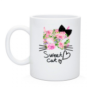 Чашка Sweet cat (з квітів)