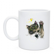 Чашка с акварельным котом (2)