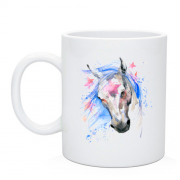 Чашка с акварельной лошадью