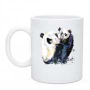 Чашка с пандами "семья"