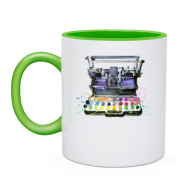 Чашка с печатной машинкой в красках (1)