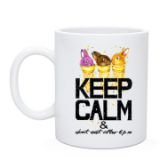 Чашка з зайчатками Keep calm & dont eat after 6 pm
