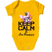 Детское боди с Бостон-терьером "Ceep calm & be princess"