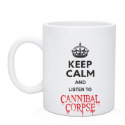 Чашка Keep Calp and listen to Cannibal Corpse
