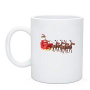 Чашка "3D Санта с оленями"