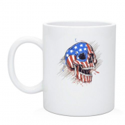 Чашка "Череп у розмальовці прапора США"