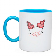 Чашка птиці в формі сердечок.