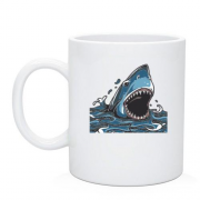 Чашка з акулою яка розкриває пащу