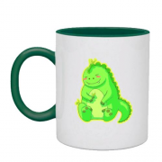 Чашка с добрым зелёным драконом