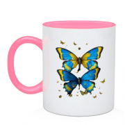 Чашка з жовто-синіми метеликами (2)