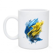 Чашка с желто-синими брызгами