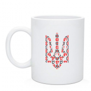 Чашка с гербом Украины в виде вышиванки (рисунок)