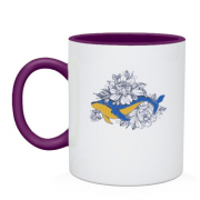 Чашка с жёлто-голубым китом