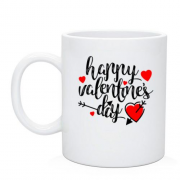 Чашка с надписью Happy Valentine's Day